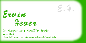 ervin hever business card